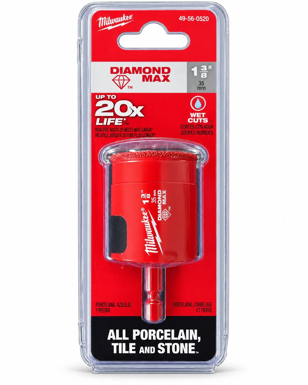 Milwaukee 49-56-0520 1-3/8" 35mm Diamond Max Wet Cut Porcelain, Tile & Stone New